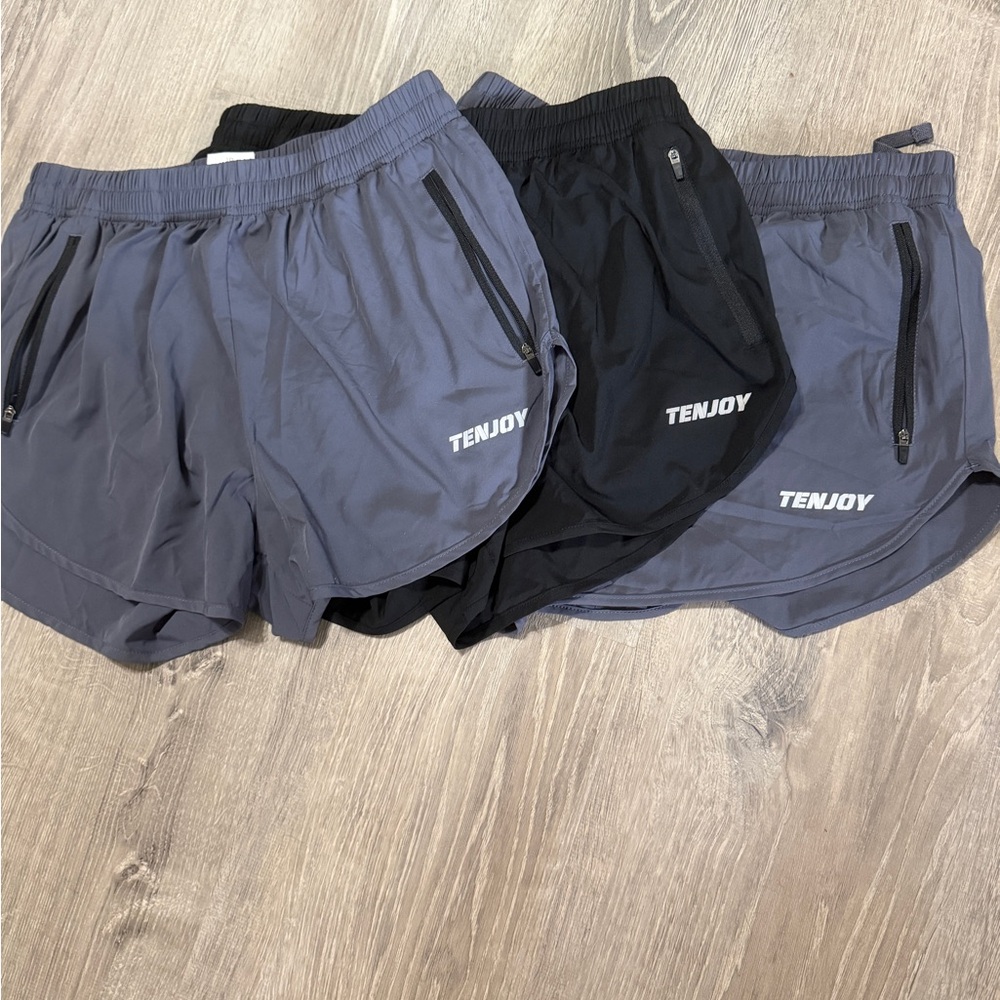 Men's Athletic Shorts - Black and Gray